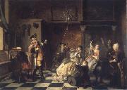 Jan Steen, As the old sing,so twitter the young